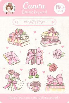 an image of a set of pink bows and gifts