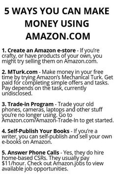 an ad for amazon with the text 5 ways you can make money using amazon com