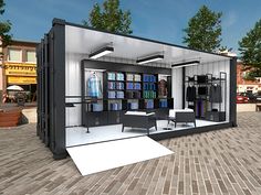 Ben Sherman Container Store on Behance Container Coffee Shop, Shipping Container Design, Container Restaurant, Container Cafe, Container Conversions, Container Bar, Shipping Container Home Designs, Container Buildings, Container Architecture