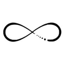 an infinite sign is shown in black and white, with the letter o on it