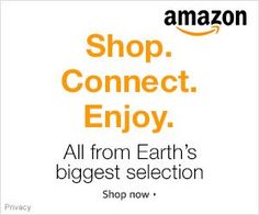 an advertisement for the new amazon store, shop connect enjoy all from earth's biggest selection