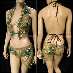 Sirens Of The Sea Green Mint Netted Siren Mermaid Halter Bra Top and skirt Dance Costume Rave Halloween · L'Amour Le Allure · Online Store Powered by Storenvy Siren Wardrobe, Pisces Costume, Merman Costume, Mermaid Oc, Underwater Fashion, Rave Halloween, Fairy Clothing, Siren Costume, Sea Things