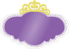 a purple and gold frame with a crown on top