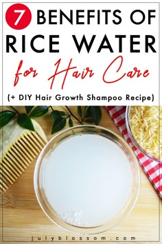 Find the benefits of rice water for hair plus a DIY rice water shampoo recipe that promotes hair growth! Diy Hair Growth Shampoo, Diy Hair Growth, Benefits Of Rice