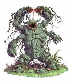 a drawing of a monster with many branches on it's body