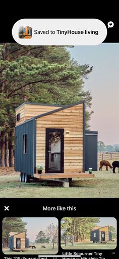 the tiny house is on display in this ad