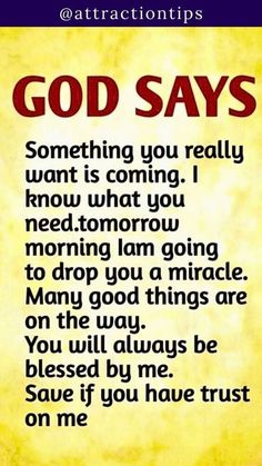 a yellow poster with the words god says