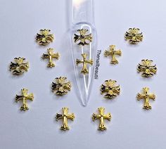 Gold Nail Cross Charms 10/20 pcs Cross Charm Nails, Cross Nail Charm, Charm Nails, Nail Cross, Cross Nails, Nail Charm, Gold Nail, Nail Charms, Cross Charms