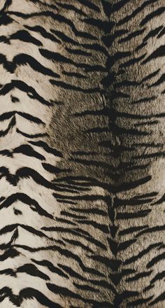 an animal print with black stripes on it's fur is seen in this image