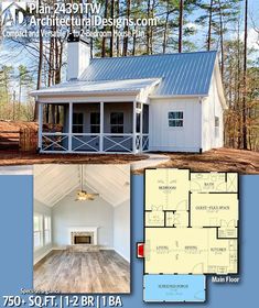 the floor plan for this small cabin is very large and has an open living area