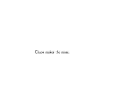 the words chaos makes the music appear to be written in black on a white background