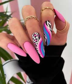 Spring Acrylic Nails, Blue Nail, Nails 2023, Beach Nails, Funky Nails, Bling Nails, Chic Nails, Dope Nails