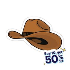 Decorate laptops, Hydro Flasks, cars and more with removable kiss-cut, vinyl decal stickers. Glossy, matte, and transparent options in various sizes. Super durable and water-resistant. Cowboy Hat Sticker Design Cowboy Hat Sticker, Cowboy Hat, Wild West, Cowboy Hats, Sticker Design, Decorate Laptops, Vinyl Decal Stickers, Kiss Cut, Vinyl Decal