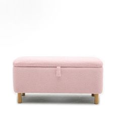 Features:Spefications:Dimensions:Assembly:Warranty: Upholstery Color: Pink | Ebern Designs Cvetelina Boucle Upholstered Storage Bench Solid + Manufactured Wood in Pink | 19.3 H x 15.7 W x 15.7 D in | Wayfair Modern Storage Bench, Fabric Bench, Upholstered Storage Bench, Storage Ottoman Bench, Frame Wood, Ottoman In Living Room, Upholstered Storage, Modern Storage, Upholstered Ottoman