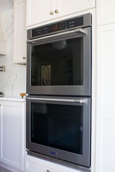 the double oven is built into the wall