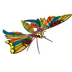 a colorful butterfly is flying through the air