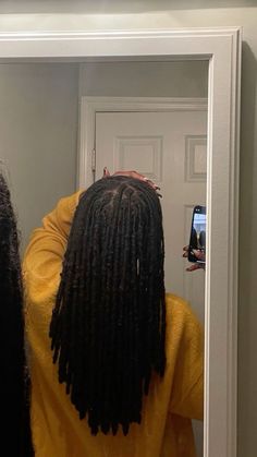 Neat Locs Women, Healthy Locs Aesthetic, Small Locs Hairstyles For Women, Skunk Stripe With Locs, Medium Sized Locs On Black Women, Medium Traditional Locs, Types Of Starter Locs, Locs Black Women Aesthetic, Black Girls With Locs Aesthetic