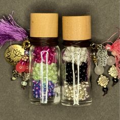 Brand New Set Of 2 “Bead Bottles” Everything You Need To Make Necklaces And Bracelets -Glass Beads, Tassel Pendant With Semiprecious Stones, Metal Charms Include “Namaste” And “Hamsa” Charms, And A Long Length Of Brown Filament To Thread The Beads And Charms -Makes A Great Activity And “Best Friends” Gift! -Bundle And Save! -Smoke Free, Pet Friendly Home Make Necklaces, Bead Bottle, Necklaces Diy, Make Your Own Bracelet, Wedding Earrings Studs, Jewelry Kit, Diy Jewelry Kit, Wedding Studs, Hamsa Charm