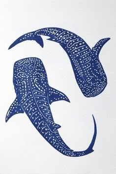 a drawing of two fish in the shape of a letter o on a white background