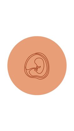 an orange circle with the letter c in it's center and a baby inside