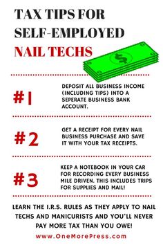 Annual Tax Mess Organizer for Nail Techs, Manicurists & Salon Owners: Help for self-employed individuals who did not keep itemized income & expense records during the business year.#Nail #nailcolor #nailpolish Nail Info, Nailart French, Nails Tech, Nail Tech School, Nail Room Ideas, Nail Boutique, Mobile Nails, Business Nails, Nail Station