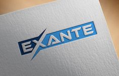 an exante logo is shown on the side of a piece of paper that has been folded