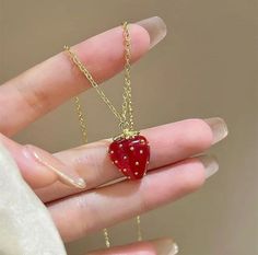 Strawberry Jewelry, Strawberry Girl, Strawberry Necklace, Fancy Jewelry Necklace, Magical Jewelry, Dream Gift, Red Jewelry, Jewelry Lookbook, Fancy Jewelry