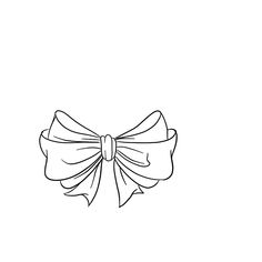 a black and white drawing of a bow