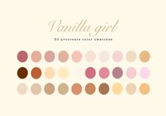 Enjoy this aesthetic color palette that will make you feel like you've just put on your favorite vanilla perfume and are about to sit by the a fire with your favorite book Each color was hand-picked with love and care to both accurately and beautifully represent the cute, aesthetic feel of the Vanilla Girl style. WHAT'S INCLUDED // - 1 Digital .swatches file for Procreate - 1 JPG file with all the swatches HOW DO YOU USE IT // 1. The files are available for download immediately after purchase 2. Please download the files using Safari, not Etsy app 3. After clicking on the .swatches file, the palette will be automatically imported to Procreate 4. And Voila! Your color palette will be sitting there in Procreate, waiting to be used to create something awesome :) HAVE ANY QUESTIONS // Please l Cinnamon Girl Color Palette, Vanilla Girl Style, Debut Planning, Ipad Illustration, Cozy Colors Palette, Pink Wallpaper Ipad