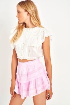 Ruffle Mini Skirt -Designer Skirts | LoveShackFancy