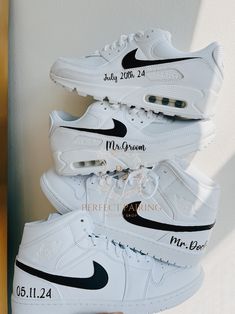 Nike Grooms Custom Air Max 90 Wedding Sneakers for Men Mr. Groom Nike Black Swoosh Personalized Sneakers - Etsy Custom White Wedding Sneakers, Customizable White Wedding Sneakers, White Sneakers With Laces For Bridal Shower, White High-top Sneakers For Wedding, Custom Low-top Sneakers For Wedding, Custom Low-top Wedding Sneakers, White High-top Wedding Sneakers, Customizable White Sneakers For Wedding, Custom White High-top Wedding Sneakers