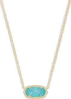 Elisa Gold Pendant Necklace in Teal Drusy Chic Rose Gold Necklace With Gold Chain, Rose Gold Dainty Solitaire Necklace With Adjustable Chain, Dainty Rose Gold Solitaire Necklace With Adjustable Chain, Everyday Rose Gold Solitaire Necklace With Delicate Chain, Delicate Rose Gold Necklace With Gold Chain, Elisa Gold Pendant Necklace, Elisa Pendant Necklace, Jewelry Sale, Gold Pendant Necklace