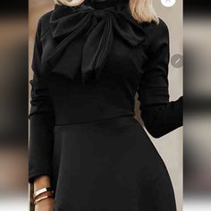 Bow Detail Dress, Long Sleeve Black, Size Xl Beautiful New Without Tags Bow Detail Dress, Dress Long Sleeve, Bow Detail, Dress Long, Colorful Dresses, Long Sleeve Dress, Womens Dresses, Tags, Long Sleeve