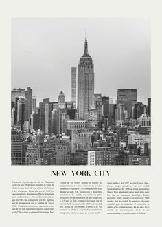 the new york city skyline in black and white