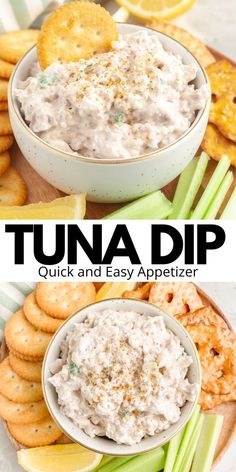 Bowl of tuna dip and crackers. Recipe With Tuna, Fish Dip Recipe, Tuna Appetizer, Tuna Dip, Healthy Food Guide, Canned Tuna, Best Appetizer Recipes