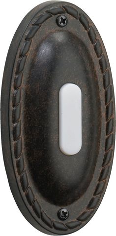 an oval door handle with braiding on it