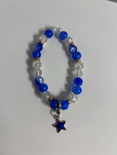 ROYAL blue handmade star bracelet Bracelet Inspo Beads, Blue Bracelet Ideas, Bracelet Inspo, Bracelets Ideas, 1st Communion, Williamsburg Va, Handmade Jewelry Tutorials, Jewelry Accessories Ideas, Money Making Hacks