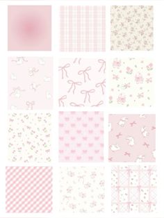 pink and white wallpaper with different patterns