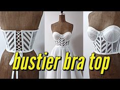 the bustier bra top is being displayed on mannequins and dress form