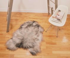 a chair and table in a room with hard wood floors