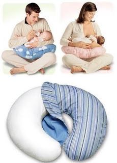 three images of people sitting on the floor with their babys and nursing pillows in front of them