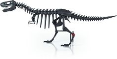 a toy dinosaur with spikes on it's back legs and head, standing in front of a white background