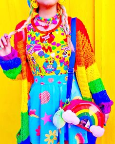 Cybr Grl, Decora Aesthetic, Pastel Kidcore, Clown Core, Bright Outfits, Kid Core