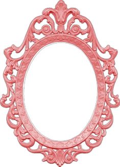 an ornate pink frame on a white background