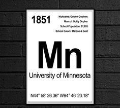 a black and white sign hanging on the side of a brick wall that says university of minnesota