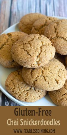 gluten - free chai snickkerdoodles on a white plate