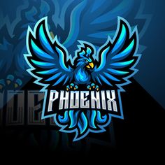 the blue bird logo is displayed on a dark background with an inscription that reads pheonix