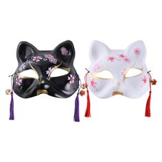 PRICES MAY VARY. ✨✨【Fox cosplay masks】---Kitsune Fox masks for Christmas Costume Exquisite Half Face Cat masksfor Masquerade Ball Party Halloween Japanese Kabuki ✨✨【Half face cat masks】---Suitable for costumes, dances party, Halloween, masquerade parties, Christmas, New Year. Sounding bells and beautiful tassels, pretty outlook, can match different clothes. ✨✨【Ball party masks】---A nice decor to make you stand out in the party and make you eye-catching. This fashion masquerade mask is made up of Fox Masks, Fox Cosplay, Japanese Fox Mask, Cosplay Masks, Cat Masks, Masquerade Ball Party, Japanese Party, Japanese Fox, Kitsune Mask