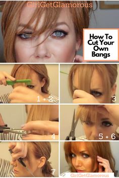 The best step-by-step tutorial to cutting your own bangs at home.  Hair stylist approved!  | #bangs #diy #beauty #hair #haircut #hairinspo Cut Your Own Bangs, Bangs At Home, Trim Bangs, Hair Codes, Bangs Tutorial, Diy Haircut, How To Cut Bangs