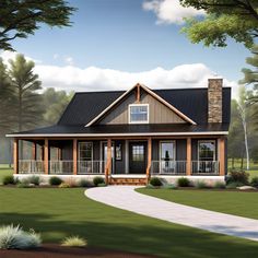 this is an artist's rendering of the country house plan